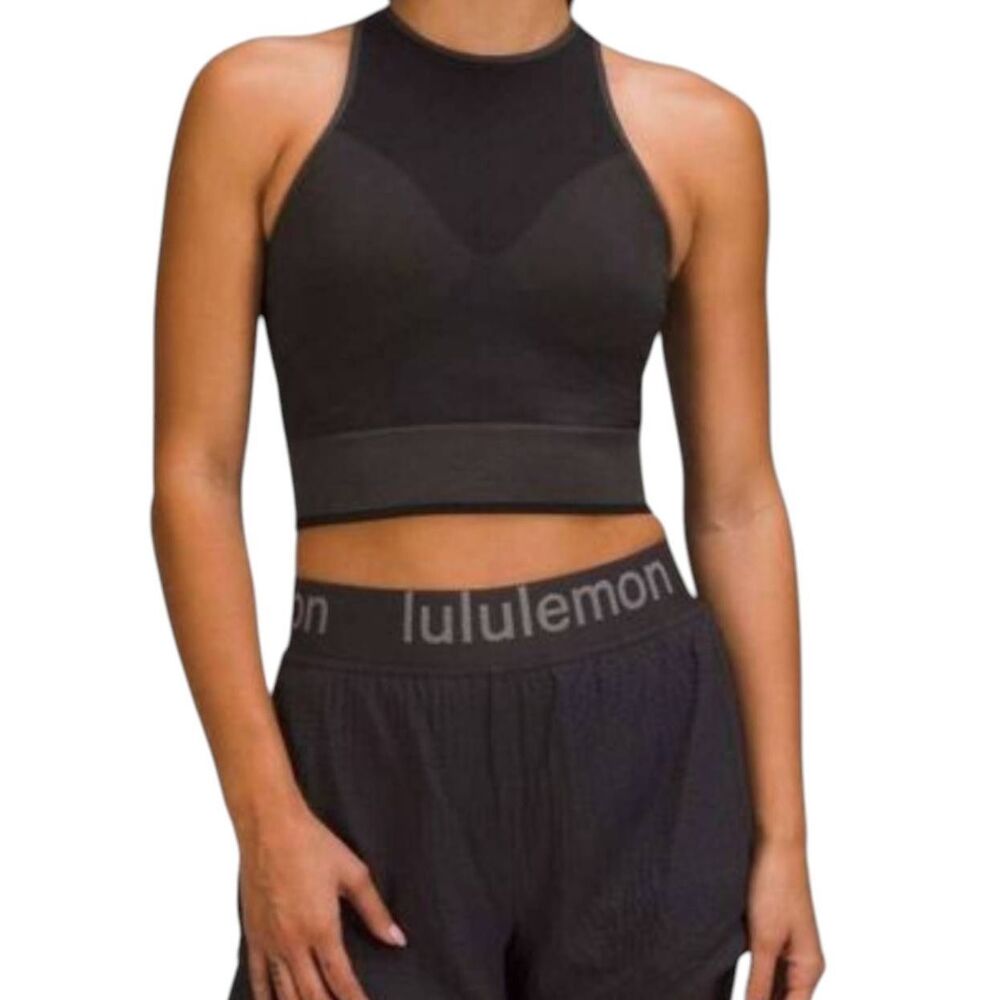 NWT LULULEMON ATHLETICA Seamless Mesh Shelf-Bra Training Tankin Grahphite Grey S